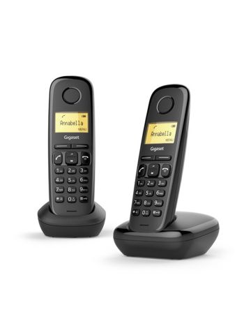 GIGASET A170 DUO (NERO) - TELEFONO CORDLESS DOPPIO - FUNZIONE SVEGLIA