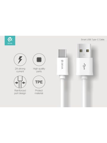 CAVO SERIE S. Type-C USB 2 METRI WHITE