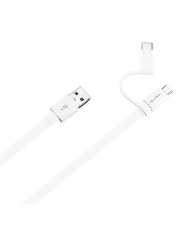 CAVO DATI 2 IN 1 MICROUSB + TYPE C WHI