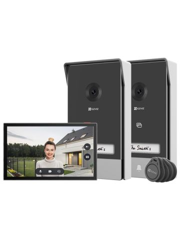 EZVIZ HP7 2-ENTRY KIT - VIDEOCITOFONO CON DOPPIA ENTRATA - 1 SCHERMO TOUCH 7"" 2K - 2 DOORBELLS CONTROLLO REMOTO - RILEVAMENTO MOVIMENTO - AUDIO BIDIREZIONALE - SBLOCCO RFID