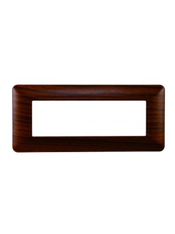 ETTROIT PLACCA IN PLASTICA 6 MODULI - SERIE SOLAR - LEGNO NOCE (MT83603) Compatibile BTicino Matix