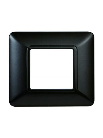 ETTROIT PLACCA IN PLASTICA 2 MODULI - SERIE SOLAR - ACCIAIO SCURO (MT83207) Compatibile BTicino Matix