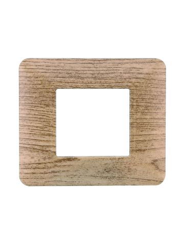 ETTROIT PLACCA IN PLASTICA 2 MODULI - SERIE SOLAR - LEGNO ROVERE SBIANCATO (MT83204) Compatibile BTicino Matix