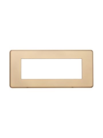 ETTROIT PLACCA SLIM 6 MODULI - SERIE MOON - ORO (AN87611) Compatibile ABB Axolute