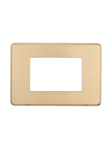 ETTROIT PLACCA SLIM 3 MODULI - SERIE MOON - ORO (AN87311) Compatibile ABB Axolute