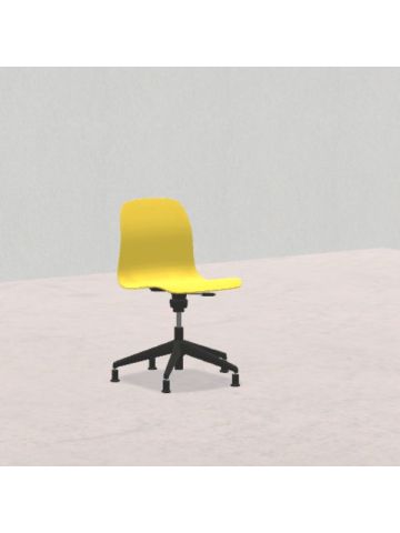 SEDIA PIOPPO H da 40 a 48,5cm, struttura nera con piedini, scocca giallo SD.GIRO.5f.GL