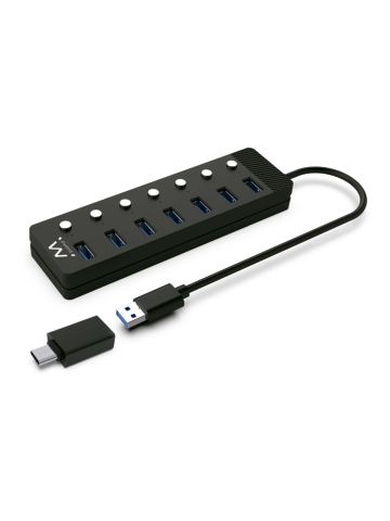 HUB 7 PORTE USB 3.2 GEN1 CON SWITCH