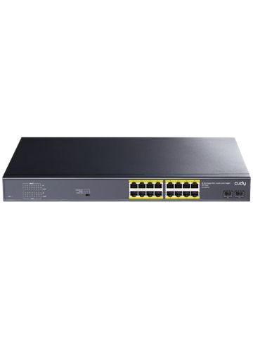 CUDY GS1020PS2 - 16-PORT GIGABIT POE+ SWITCH WITH 2 GIGABIT SFP PORTS 200W