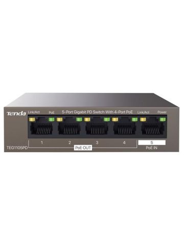 TENDA TEG1105PD - DESKTOP SWITCH 5PT LAN GIGABIT CON 4P PoE OUT e 1P PoE IN