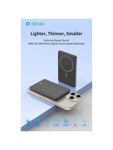 POWER BANK 20w EXTREME DEVIA 5000MAH