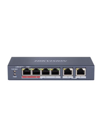 HIKVISION DS-3E0106P-E/M - UNMANAGED SWITCH 4 POE PORTS - 2 UPLINK PORT