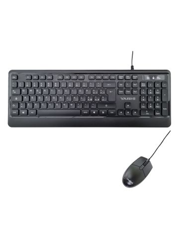 YASHI MY539 - TASTIERA KIT MOUSE E TASTIERA WIRED - NERO - LAYOUT ITA
