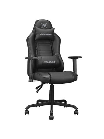 COUGAR FUSION S (BLACK) - SEDIA GAMING - RIVESTIMENTO SIMILPELLE - BRACCIOLI 2D