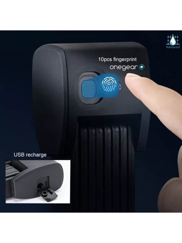 ONEGEAR TESYA 980S - ANTIFURTO INTELLIGENTE PIEGHEVOLE - 6.5MM  - APERTURA DA APP - FINGERPRINT - IP67