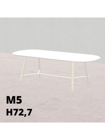 TIGLIO Meeting 226x100cm h72,7cm, struttura bianca, piano melamina bianco T.ML.M.O226100.M5fB.BB