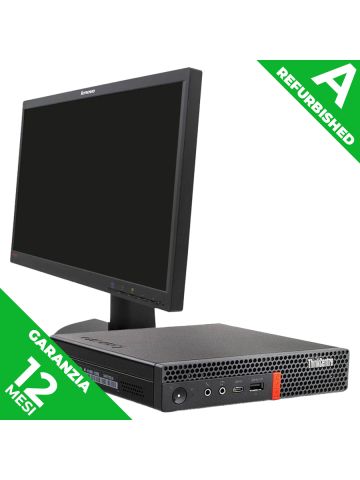 LENOVO THINKCENTRE M920Q TINY - PC DESKTOP MINI - CPU INTEL I5 GEN. 8 - RAM 8GB - SSD 256GB - W11 PRO + MONITOR 22"" - 1Y - REFURBISHED GRADO A
