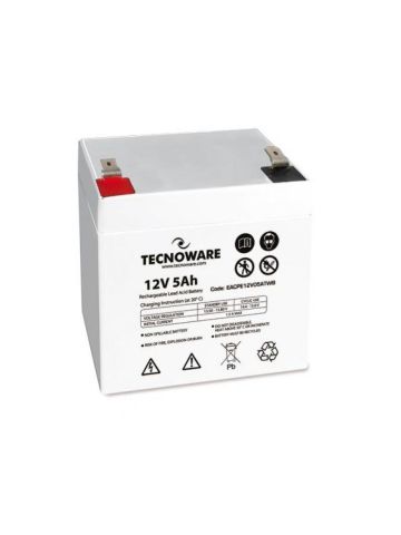 TECNOWARE POWER BATTERY 12V 5AH (EACPE12V05ATWB) - BATTERIA ERMETICA AL PIOMBO - FASTON 6.3 MM