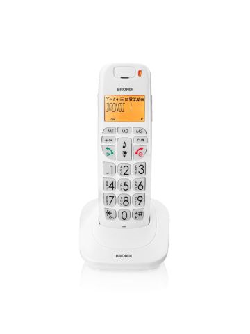 BRONDI BRAVO BRIGHT (BIANCO) - TELEFONO CORDLESS SINGOLO - AUDIO AMPLIFICATO - VIVAVOCE